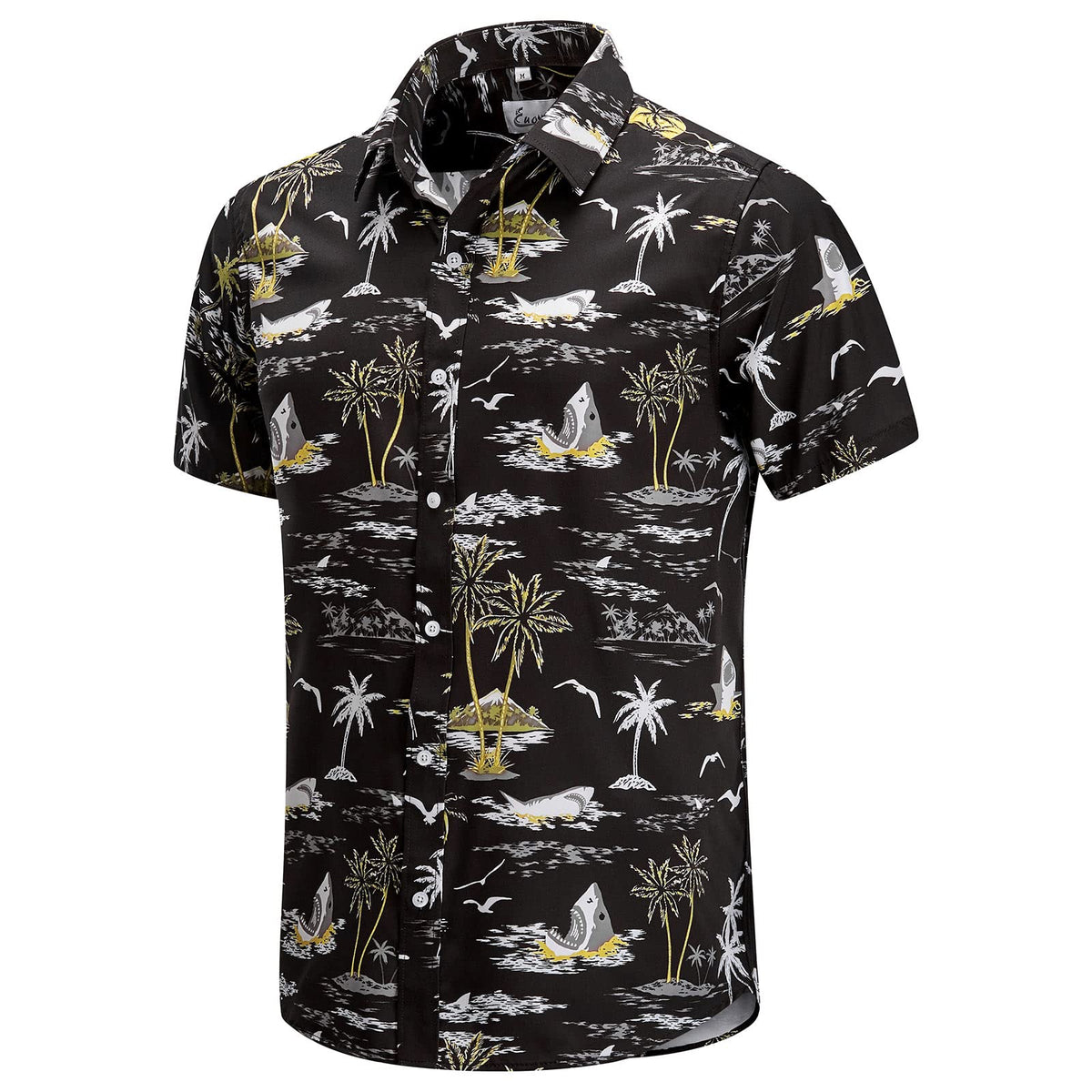 EUOW Men's Hawaiian Shirt Short Sleeve Printed Button Down Beach Shirts