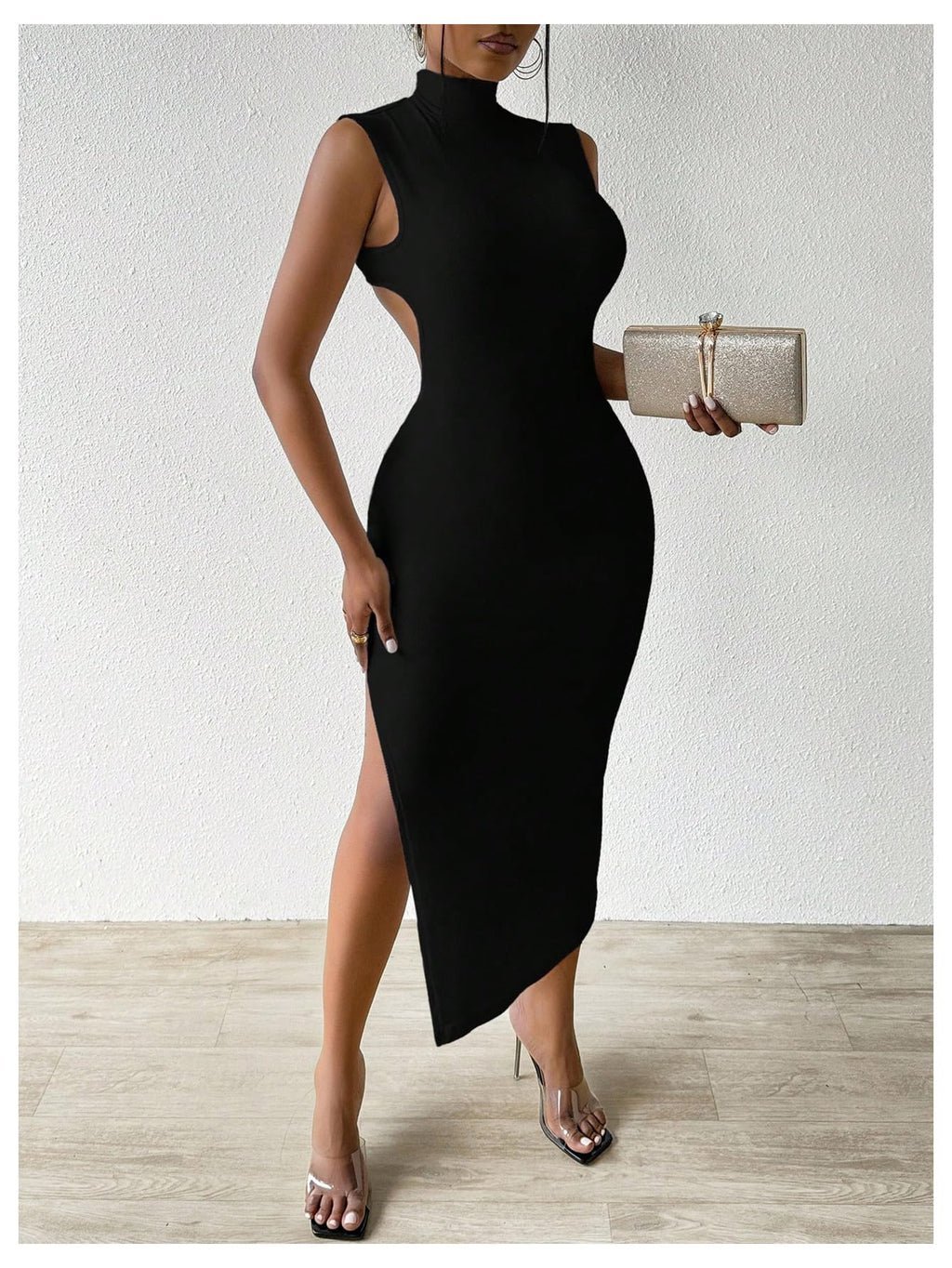 GORGLITTER Women's Sexy Backless Cocktail Club Night Going Out Maxi Dresses | Birthday Tea Party Outfits, Bodycon Dress for Women, Date Night, Dinner Clubbing Dresses
