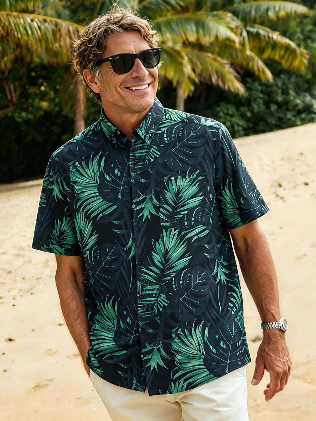 JEMLDL Men's Hawaiian 2 Piece Outfits Floral Button Down Shirts & Linen Shorts Sets Summer Beach Travel Clothes