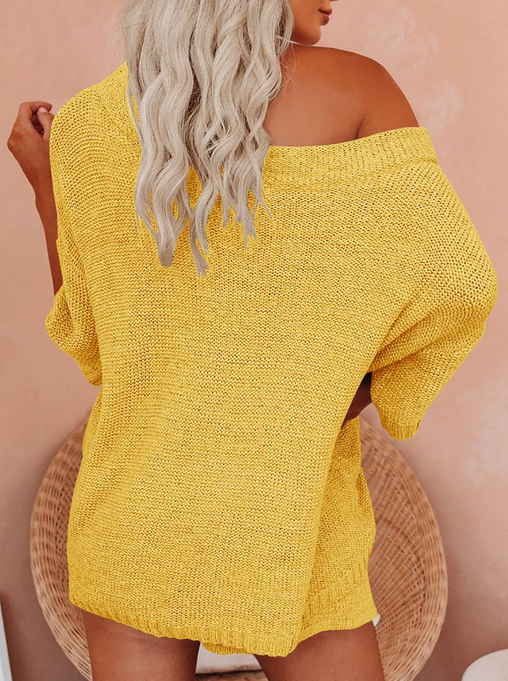 Mafulus Women's 2 Piece Outfits Sweater Sets Off Shoulder Knit Top Shorts Matching Suits Cute Pajama Lounge Set
