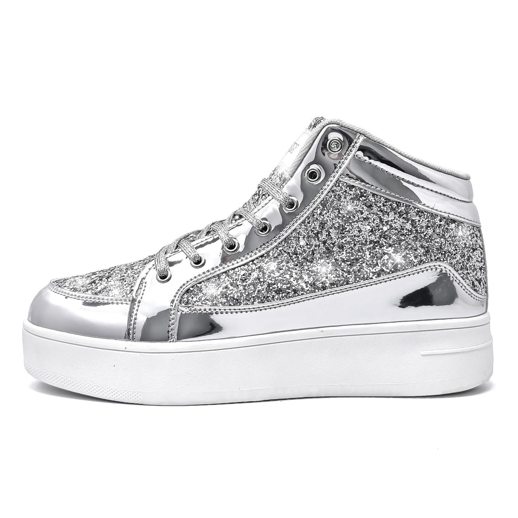 IGxx Women Platform Glitter Sparkly Dressy Sequin Disco Sneakers