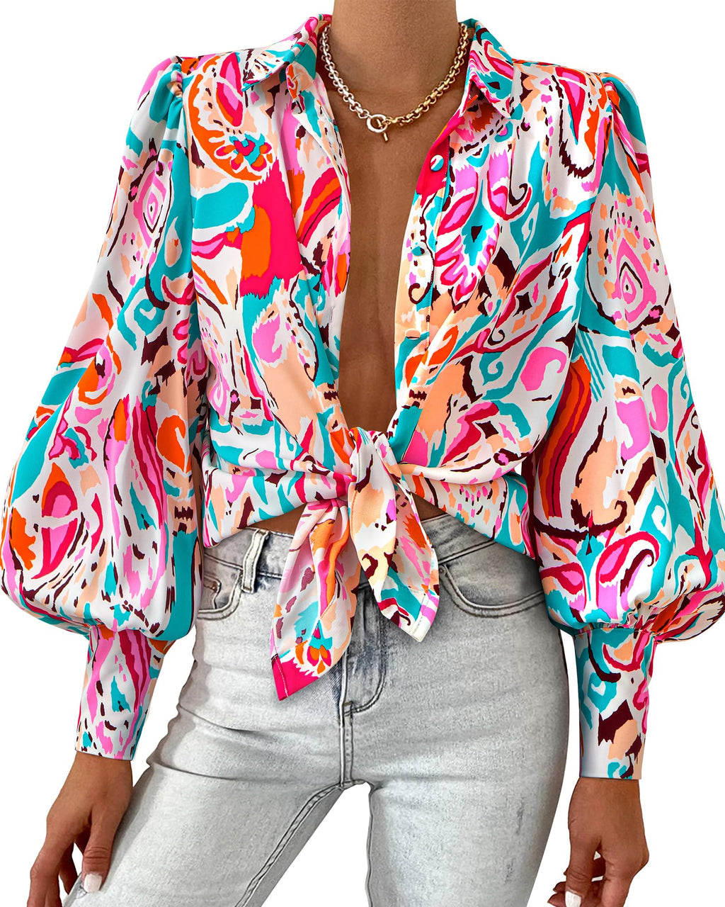 BTFBM Blouses for Women Dressy Casual Long Sleeve Shirts | Lapel V Neck Button Down Shirt, Boho Tops, Disco Outfits, Business Casual Blouse, Fashion Clothing, Summer Fall Clothes 2026