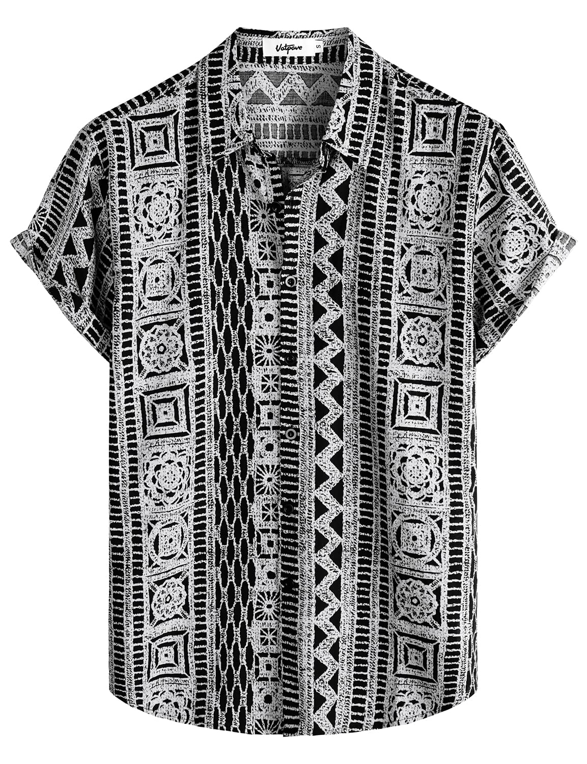 VATPAVE Mens Short Sleeve Button Down Shirts Summer Hawaiian Shirt | Casual Beach Resort Wear, Vintage, Floral Flower Tropical Print, Regular Fit, Holiday, Vacation, Country Concert