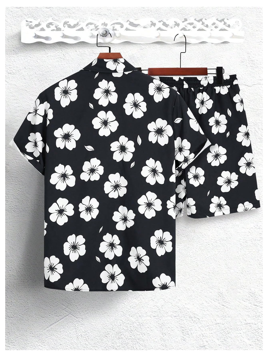 GORGLITTER Men's Cruise Rave Vacation Matching Outfits 2 Piece Short Sets | Mens Summer Beach Outfits, 2 Piece Shorts Set, Couples Travel Outfits, Hawaiian Shirts