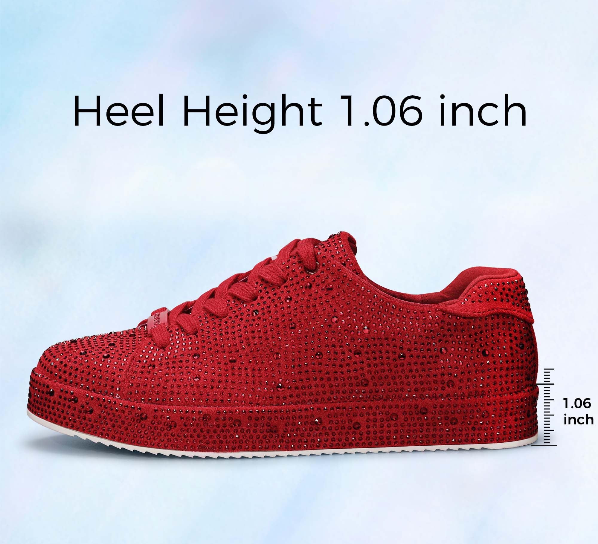 LUCKY STEP Women's Platform Rhinestone Sneakers | Sparkly Fashion Glitter Material|Sparkle Bling Bedazzled|Wedding Bridal Shiny Shoes