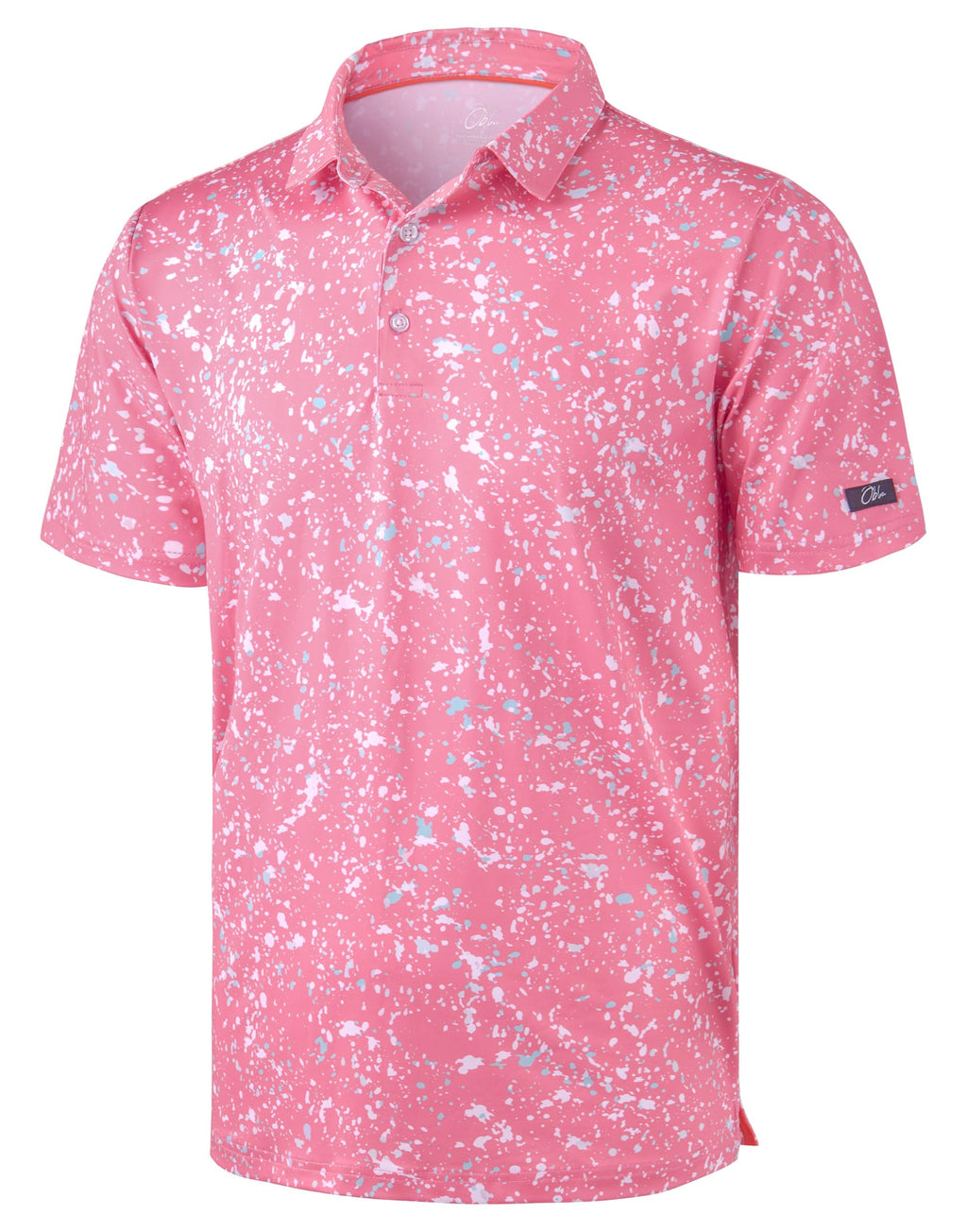 Obla Men's Golf Polo Shirts Print Short Sleeve Dry Fit Collared Shirt | Moisture Wicking, Performance, Lightweight, Casual, Polo Shirts for Men