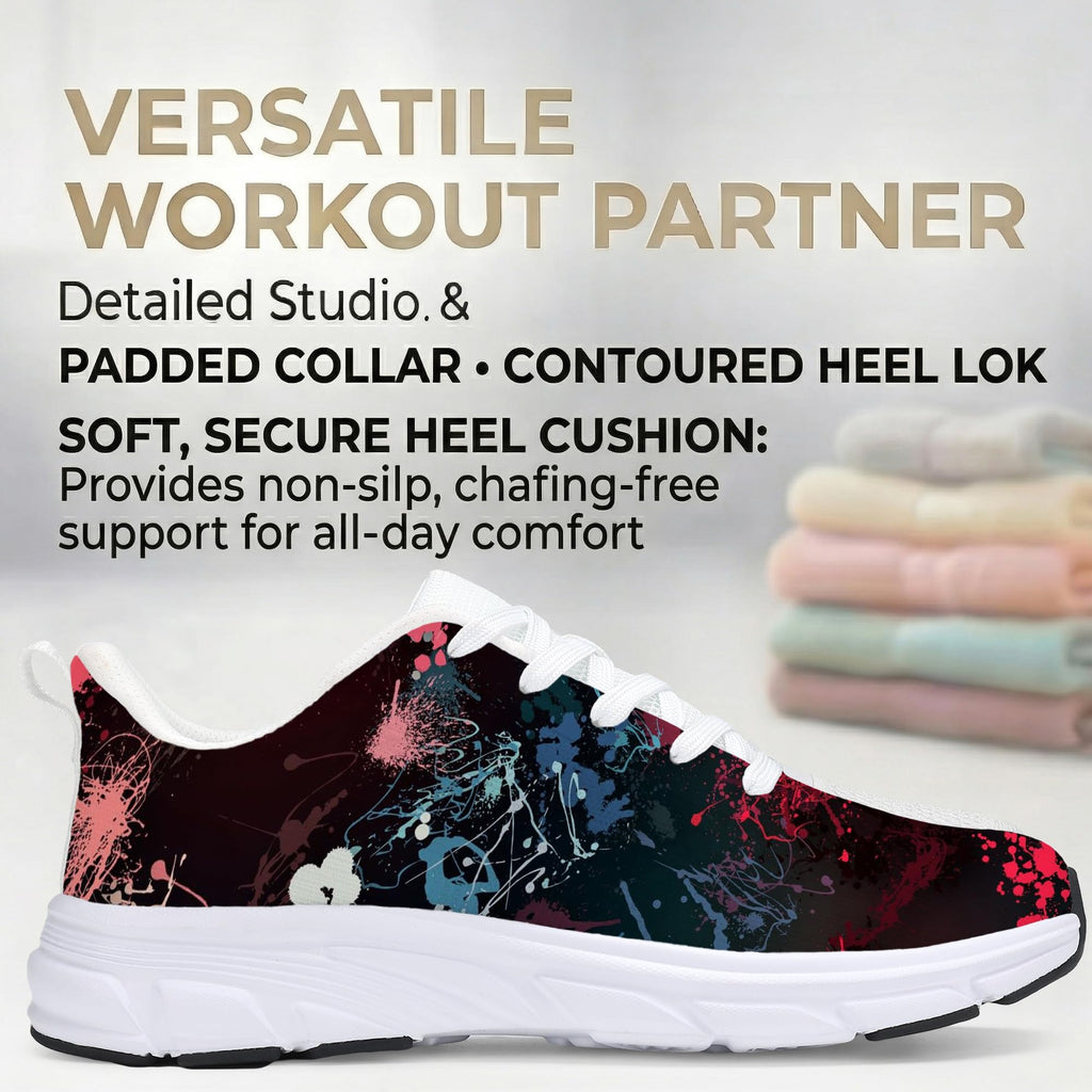 Women's Fashion Sneakers - Comfortable Breathable Mesh Platform Casual Walking Shoes for Everyday Wear, White Sole, All-Day Support