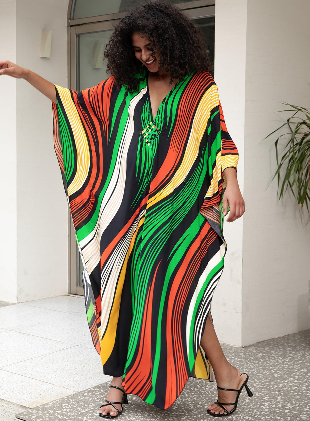 Yanziliu Kaftan Dress for Women,Plus Size Hawaiian Batwing Sleeve Beach Cover Up Summer Swimsuit Dresses