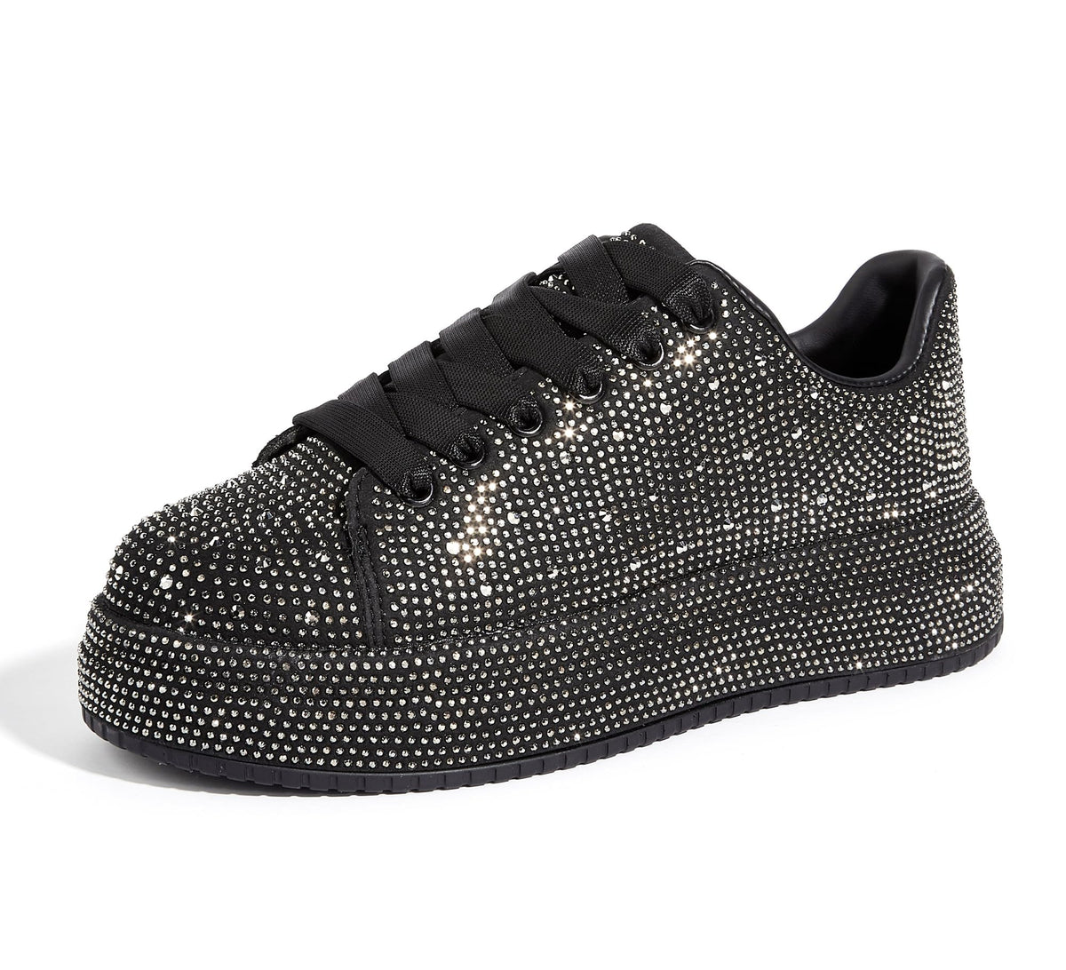 LUCKY STEP Rhinestone Platform Sneakers for Women | Sparkly Glitter Bling Tennis Shoes Fashion Wedding Party Walking Sneakers