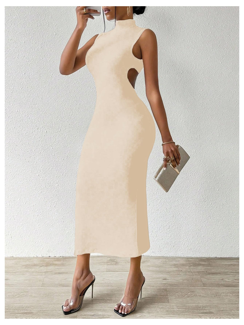 GORGLITTER Women's Sexy Backless Cocktail Club Night Going Out Maxi Dresses | Birthday Tea Party Outfits, Bodycon Dress for Women, Date Night, Dinner Clubbing Dresses