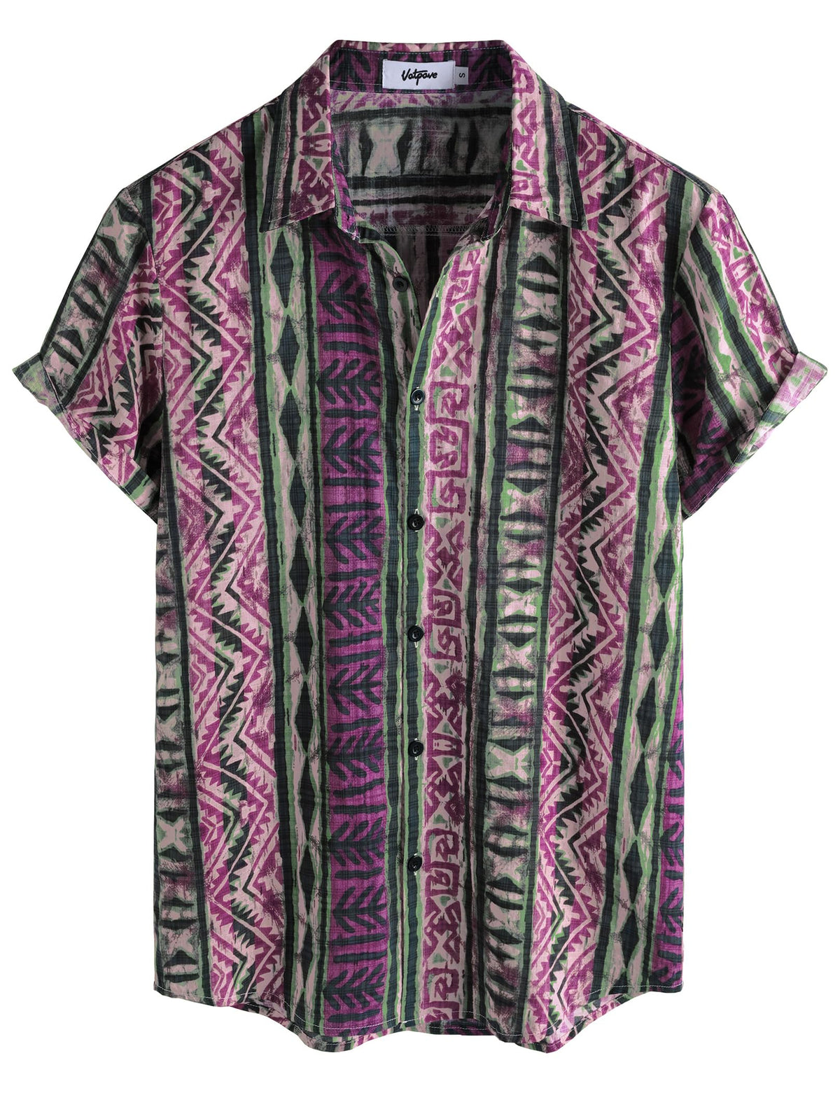 VATPAVE Mens Casual Hawaiian Shirt Short Sleeve Button Down Beach Shirts | Travel, Floral, Print, Vintage, Boho, Hippie, Lightweight, Breathable, Summer, Tropical, Vacation, Festival, Rave, Resort