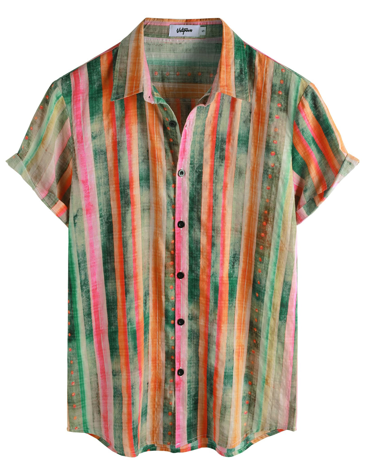 VATPAVE Mens Casual Hawaiian Shirt Short Sleeve Button Down Beach Shirts | Travel, Floral, Print, Vintage, Boho, Hippie, Lightweight, Breathable, Summer, Tropical, Vacation, Festival, Rave, Resort