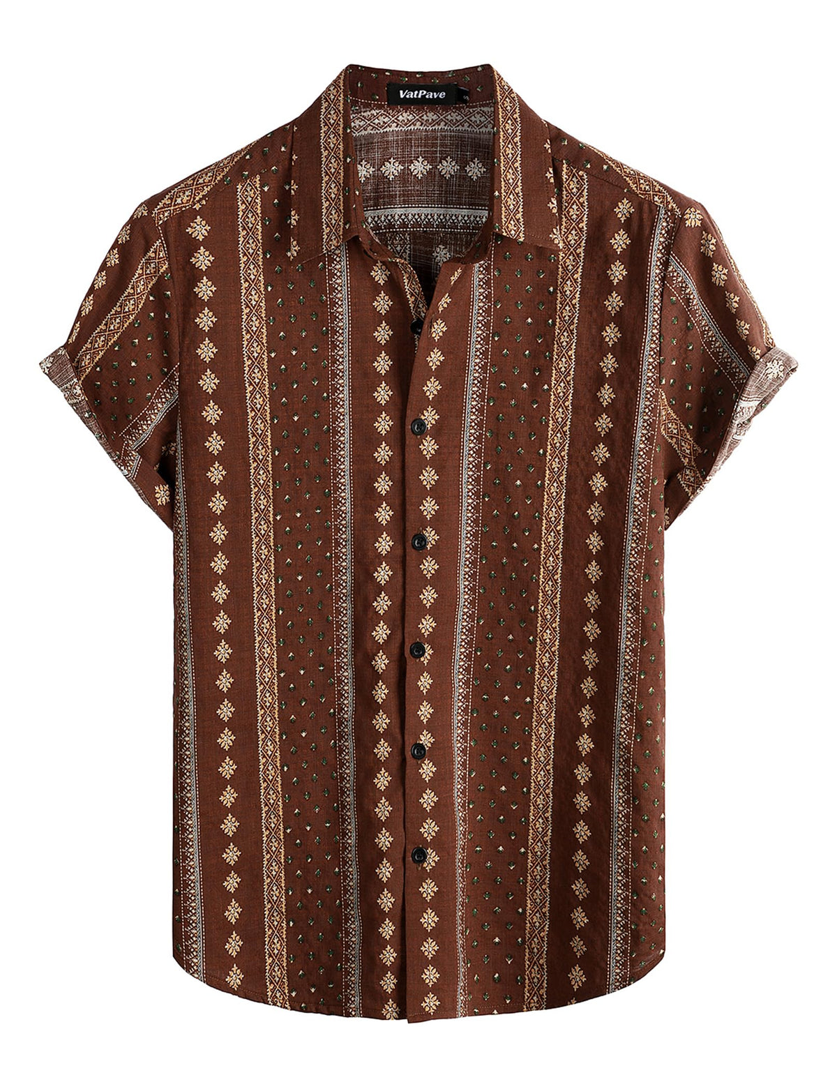 VATPAVE Mens Casual Hawaiian Shirt Short Sleeve Button Down Beach Shirts | Travel, Floral, Print, Vintage, Boho, Hippie, Lightweight, Breathable, Summer, Tropical, Vacation, Festival, Rave, Resort