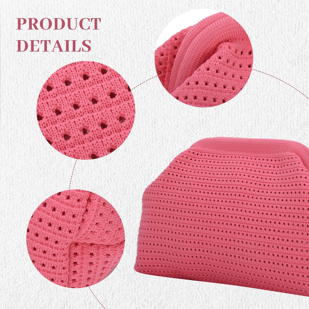 KUANG! Dumpling Clutch Bag for Women Crochet Woven Bags Summer Beach Clutch Crossbody Chain Purses Cloud Handbag