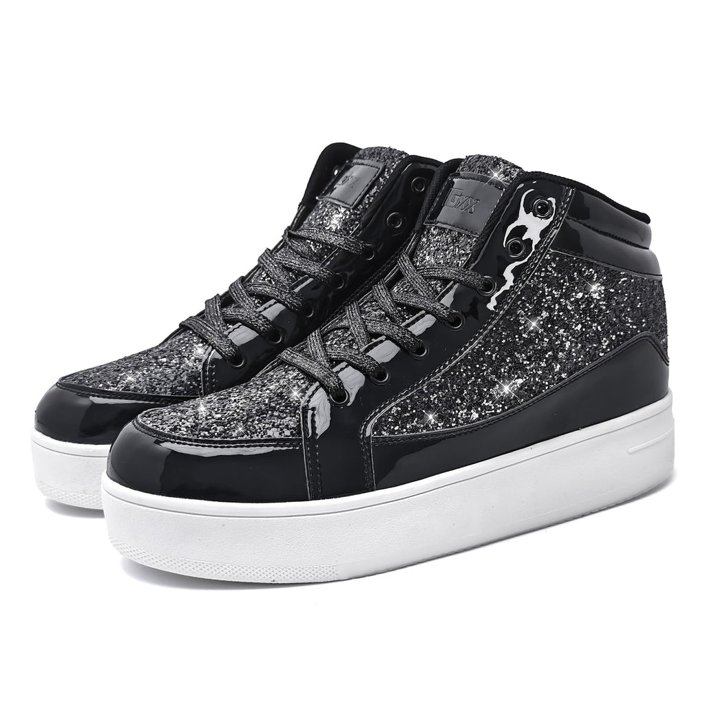 IGxx Women Platform Glitter Sparkly Dressy Sequin Disco Sneakers