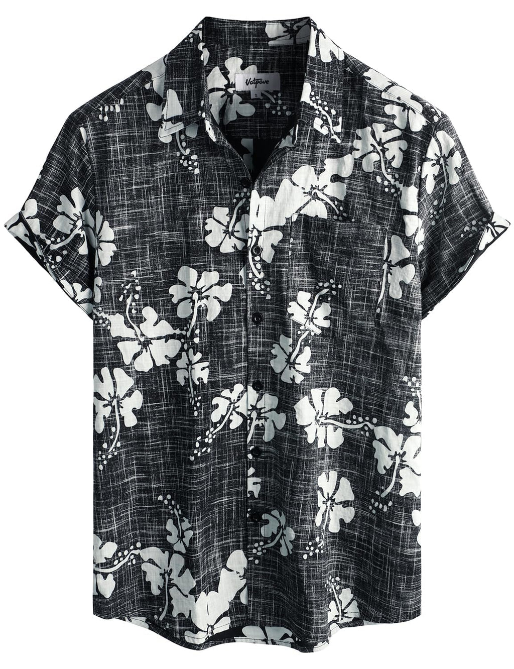 VATPAVE Mens Hawaiian Shirts Casual Summer Short Sleeve Button Down Shirts | Beach, Floral, Front Pocket, Cotton, Tropical, Vacation, Vintage, Printed, Cruise, Collared, Aloha, Party, Reverse Fabric