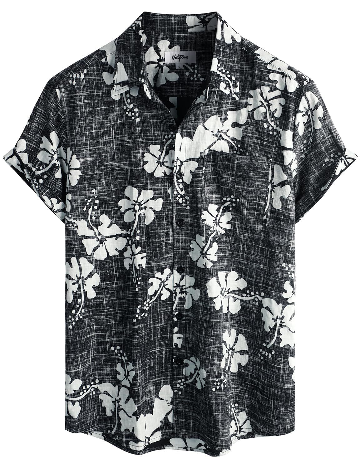 VATPAVE Mens Hawaiian Shirts Casual Summer Short Sleeve Button Down Shirts | Beach, Floral, Front Pocket, Cotton, Tropical, Vacation, Vintage, Printed, Cruise, Collared, Aloha, Party, Reverse Fabric
