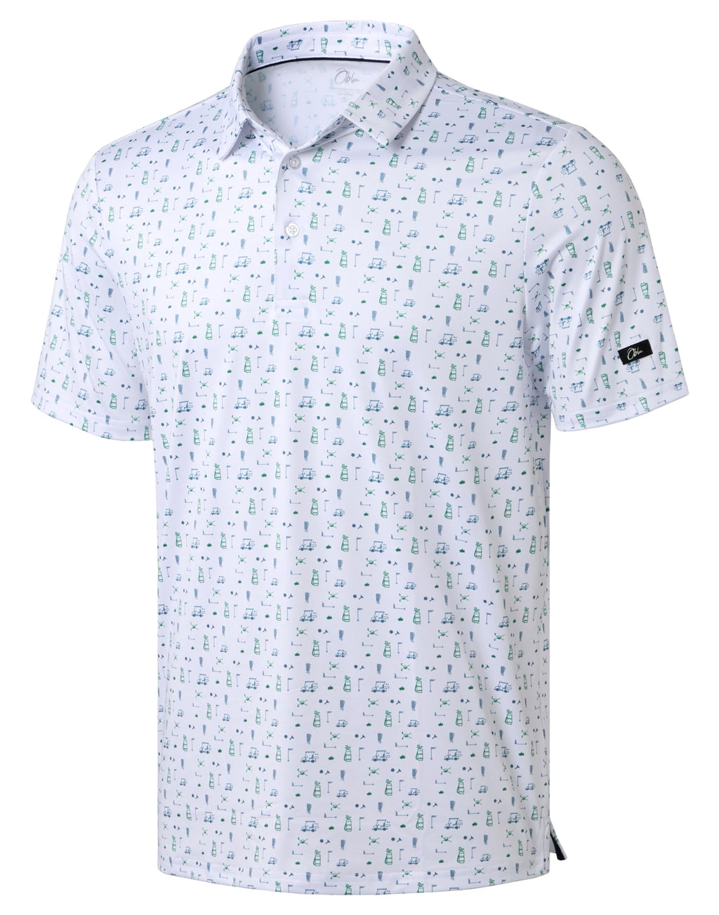 Obla Men's Golf Polo Shirts Print Short Sleeve Dry Fit Collared Shirt | Moisture Wicking, Performance, Lightweight, Casual, Polo Shirts for Men