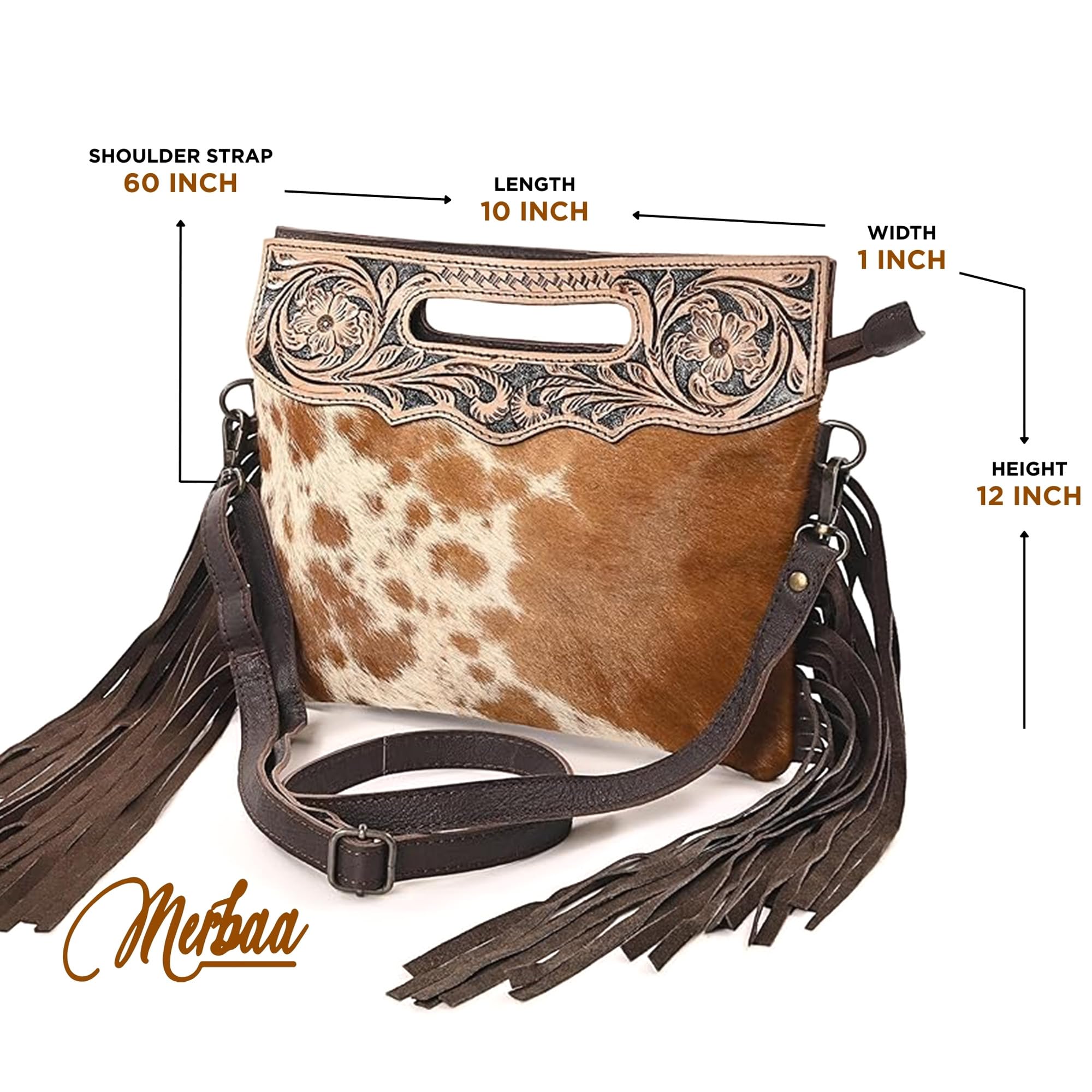 Women Natural Cowhide Leather Crossbody Sling Bag With Adjustable Detachable Strap | Shoulder Bag | Handbag