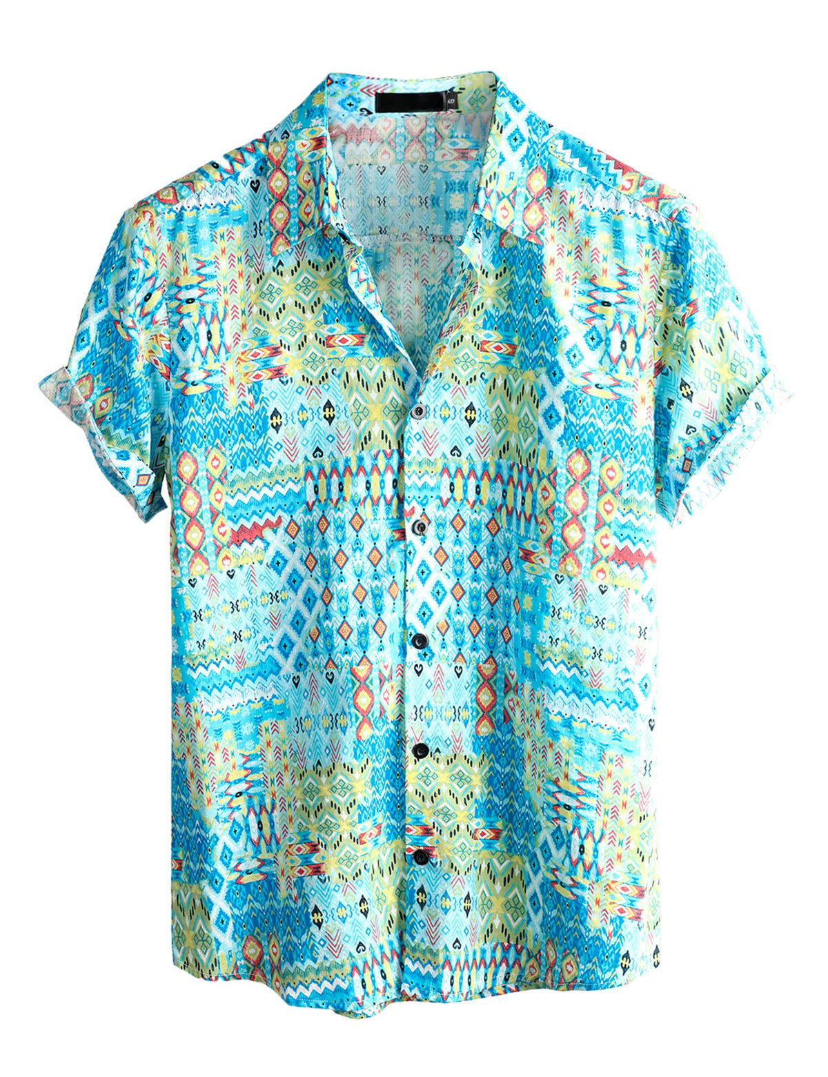 VATPAVE Mens Casual Hawaiian Shirt Short Sleeve Button Down Beach Shirts | Travel, Floral, Print, Vintage, Boho, Hippie, Lightweight, Breathable, Summer, Tropical, Vacation, Festival, Rave, Resort
