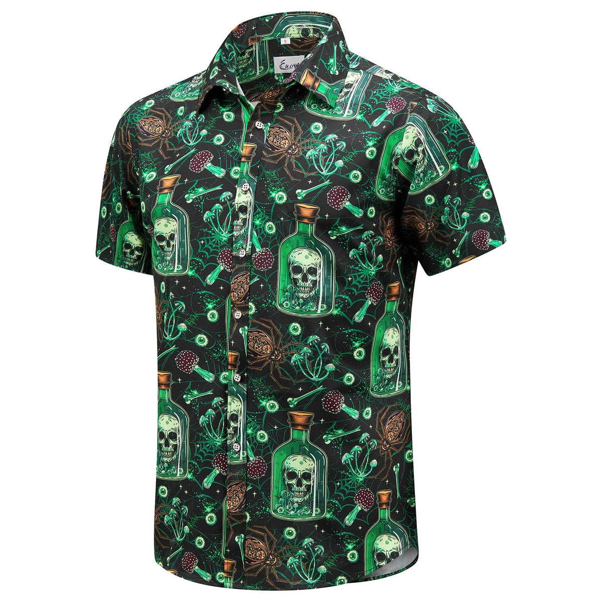 EUOW Men's Hawaiian Shirt Short Sleeve Printed Button Down Beach Shirts