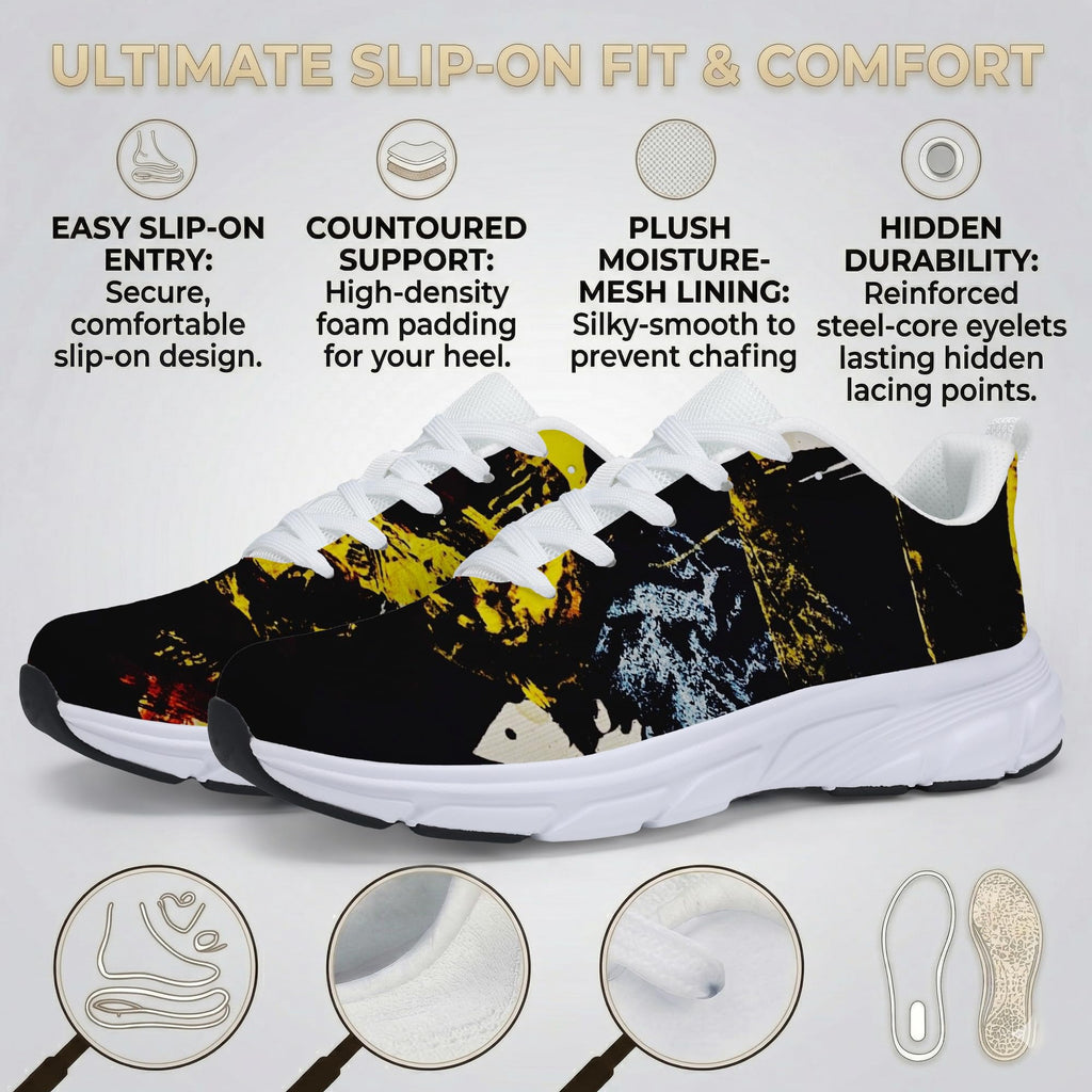 Women's Fashion Sneakers - Comfortable Breathable Mesh Platform Casual Walking Shoes for Everyday Wear, White Sole, All-Day Support