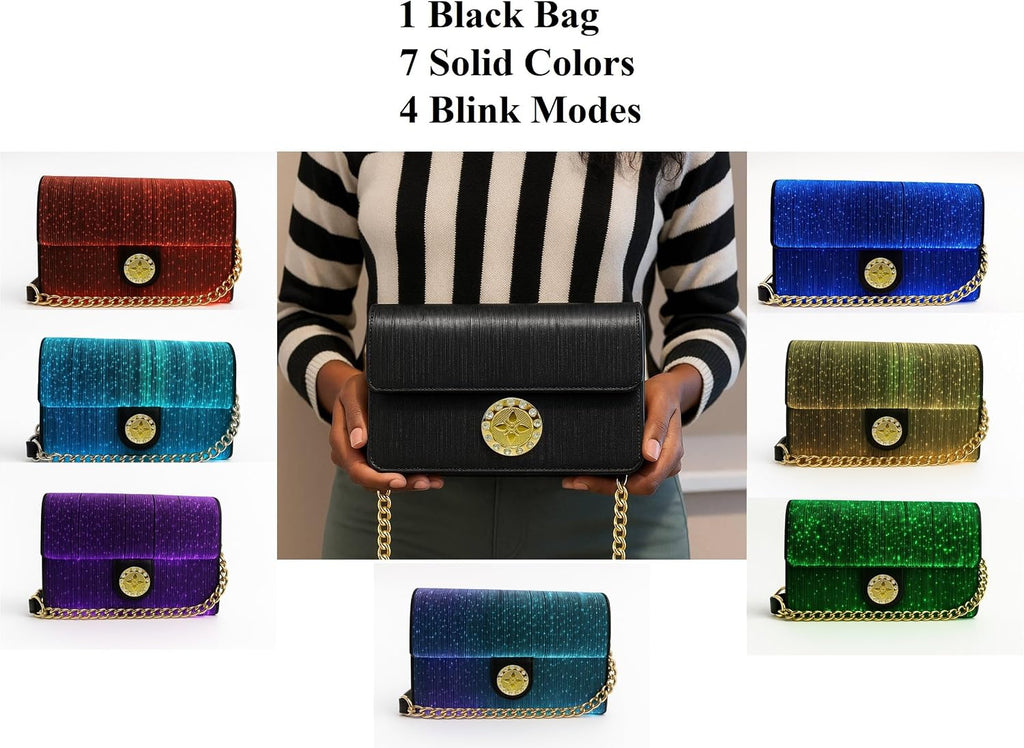 LED Bags Crossbody Purse Evening Bag Light Up Purse 7 Colors Evening Clutch