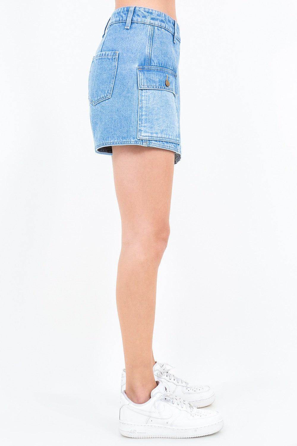 American Bazi Cargo Pocket Denim Skort for Trendy Style