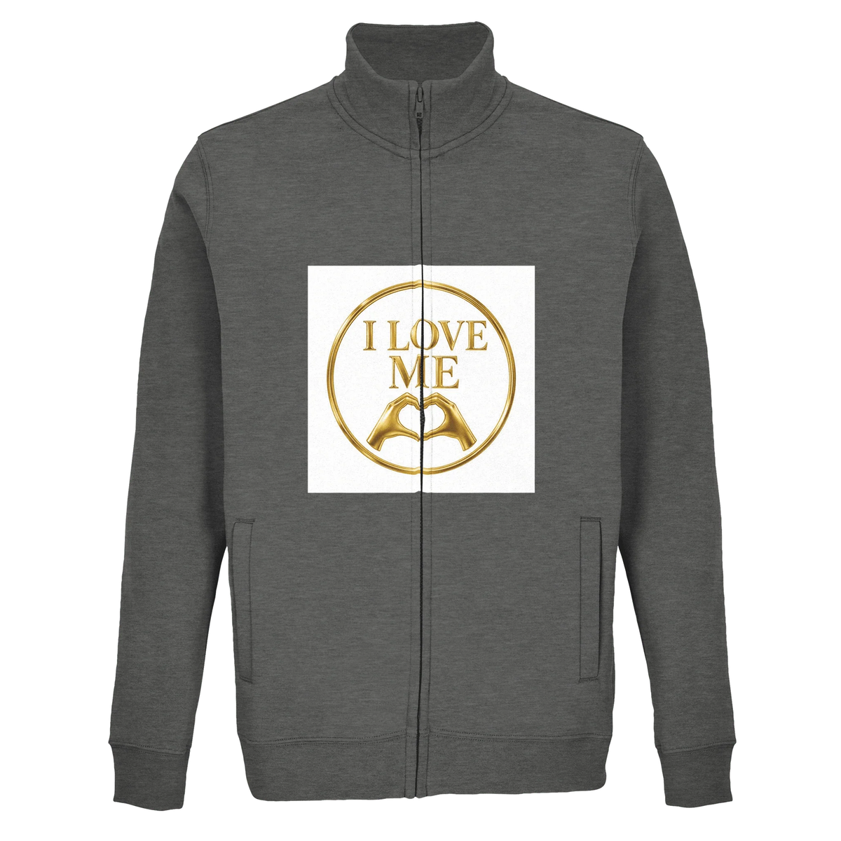I Love Me Recycled blend Unisex Full-zip Sweatshirt | SOL'S Cooper 04240 Grey Melange