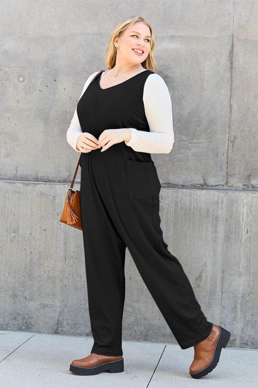 Double Take Full Size Sleeveless Straight Jumpsuit for Women