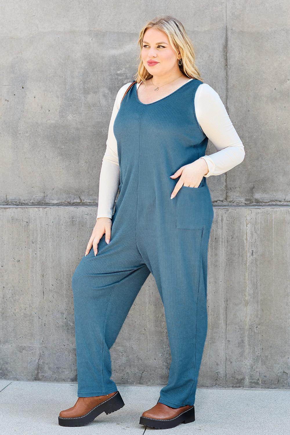 Double Take Full Size Sleeveless Straight Jumpsuit for Women
