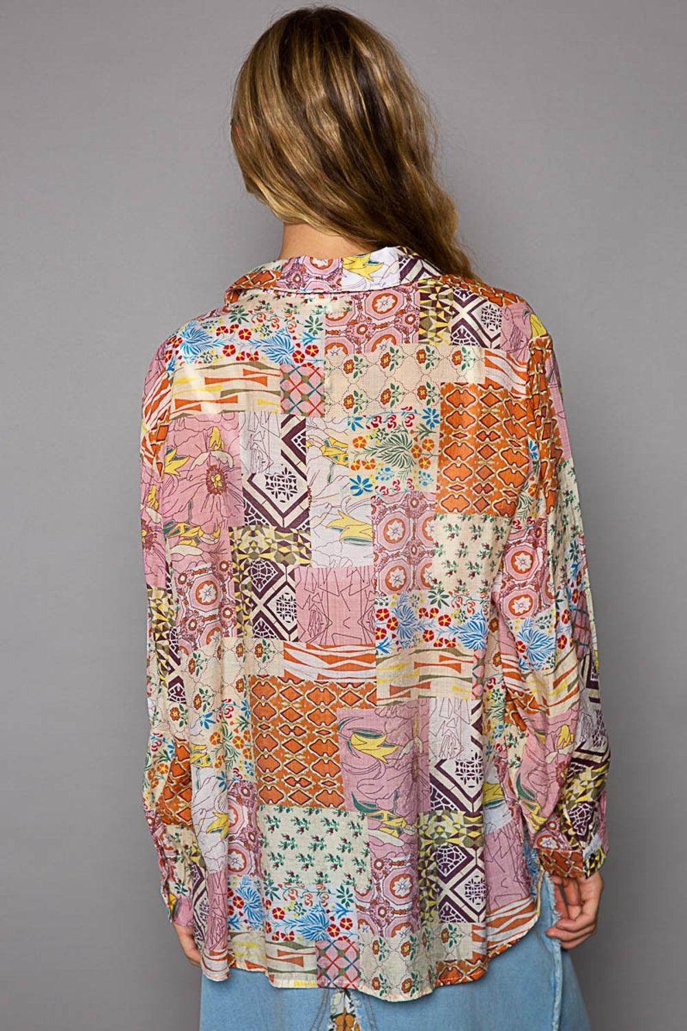 POL Button-Down Long Sleeve Printed Shirt for Every Occasion
