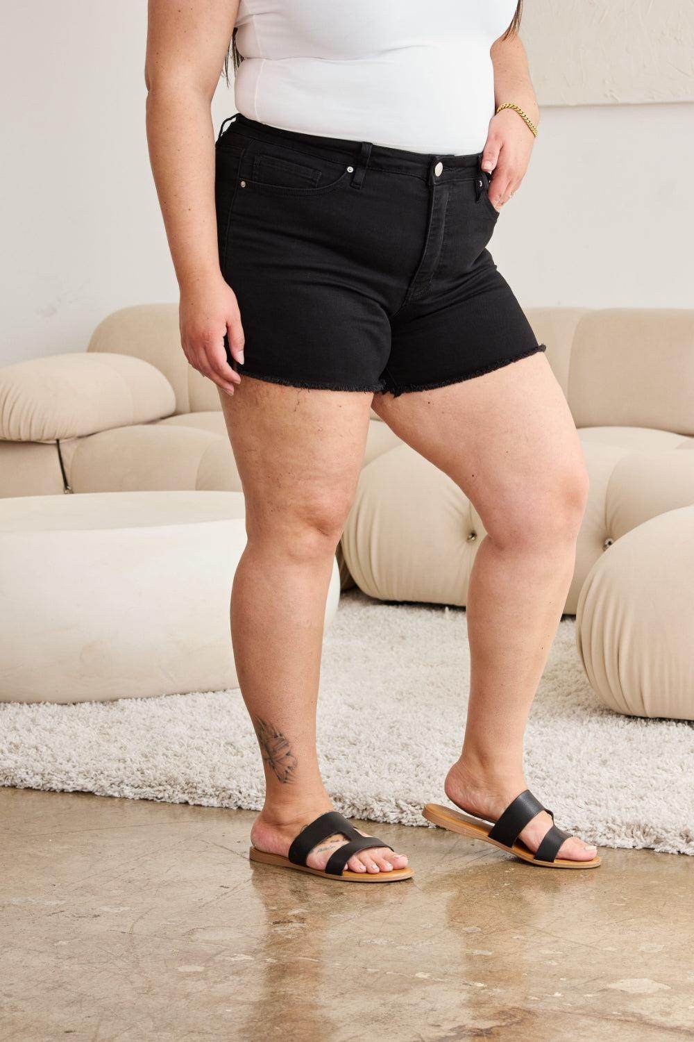 RFM Full Size Tummy Control High Waist Denim Shorts Women