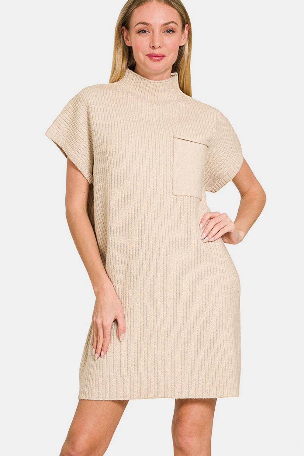 Zenana Short Sleeve Sweater Mini Dress for Stylish Comfort
