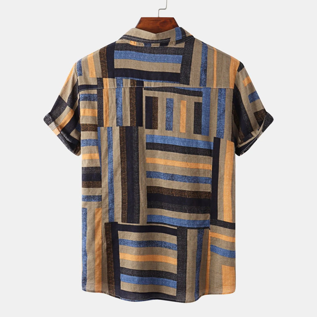 Short Sleeve Button-Down Casual Shirt