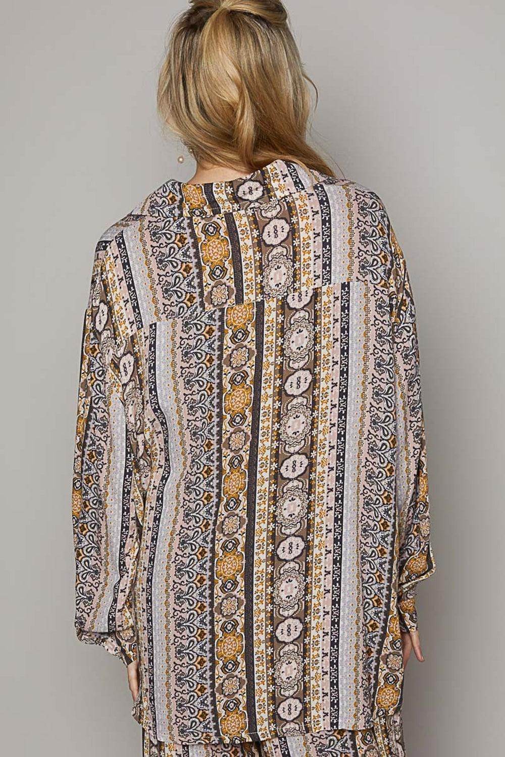 POL Long Sleeve Button Down Printed Shirt for Stylish Looks