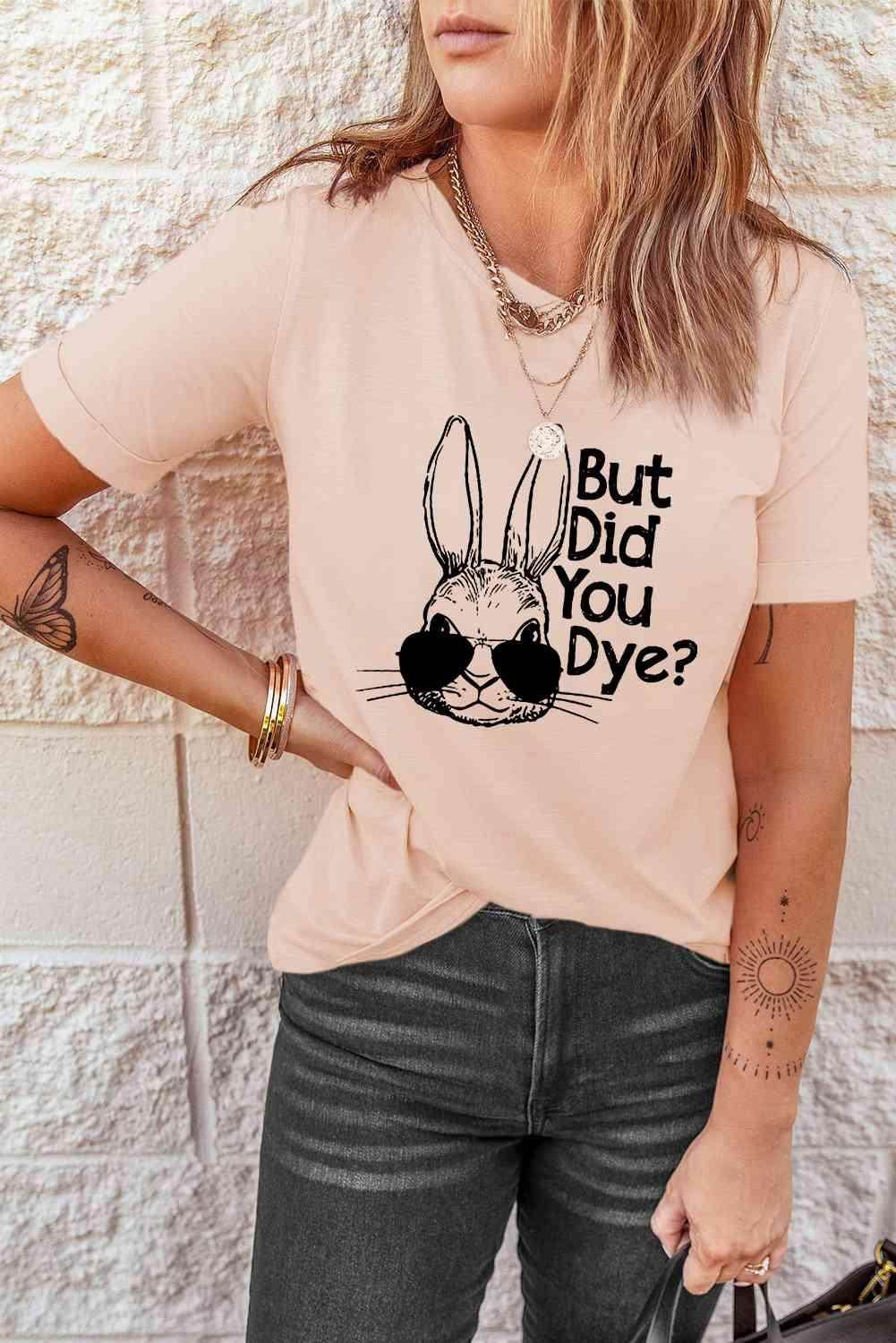 Rabbit Graphic Round Neck T-Shirt for Casual Style Wear