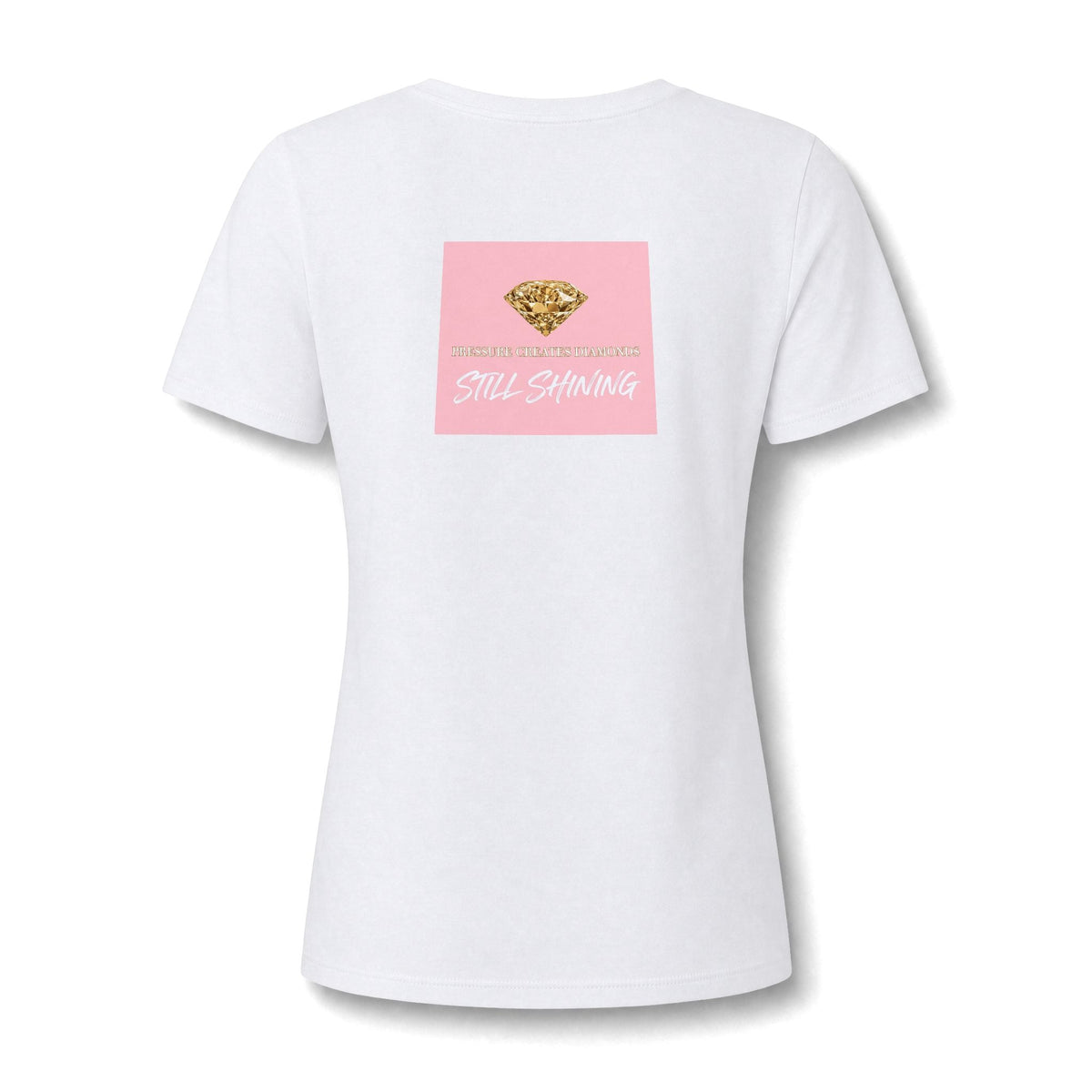 Women's V-Neck Tee —  Pressure Creates Diamonds Design