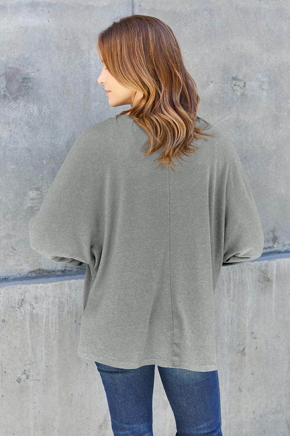 Double Take Full Size Round Neck Long Sleeve T-Shirt for Women