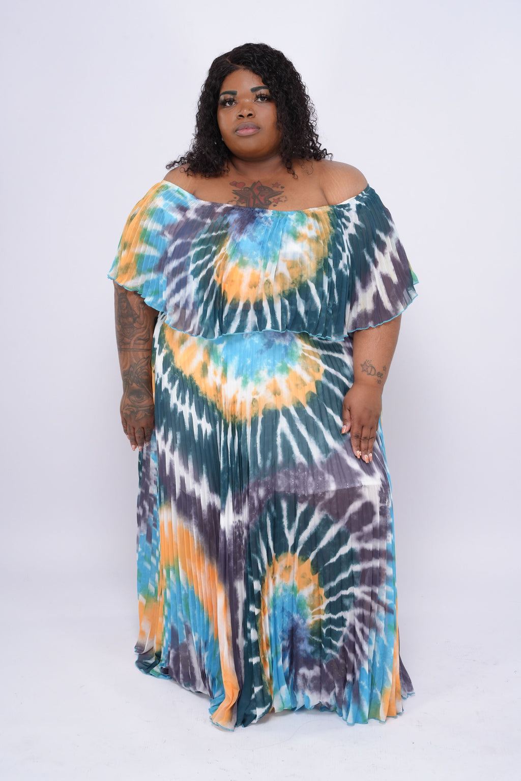 “Bowie” Pleated Maxi Dress