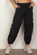 Very J Elastic Waist Woven Cargo Pants for Trendy Style