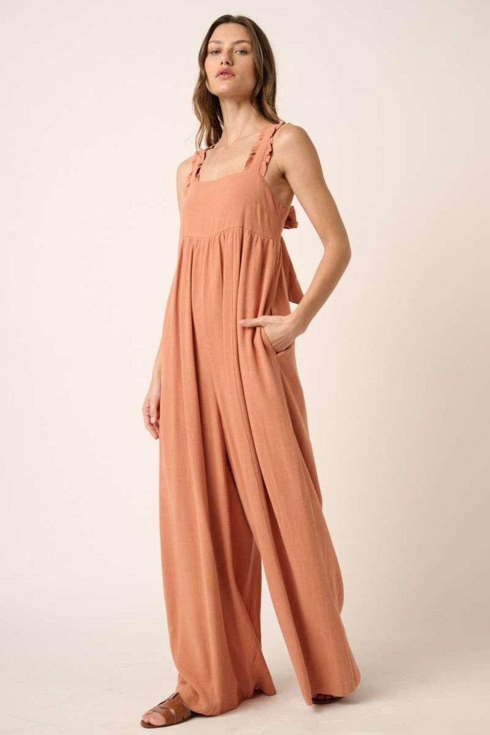 Mittoshop Sleeveless Wide Leg Jumpsuit for Effortless Style