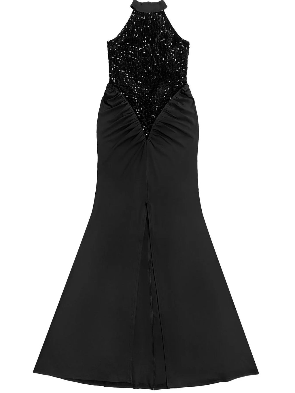 Sequin High Slit Sleeveless Maxi Dress