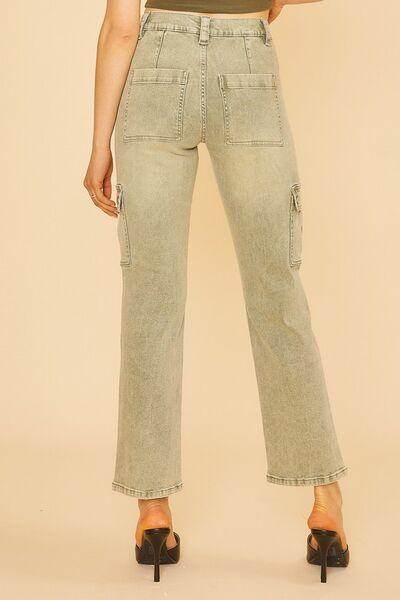 Annie Wear Straight Leg Jeans with Cargo Pockets Style