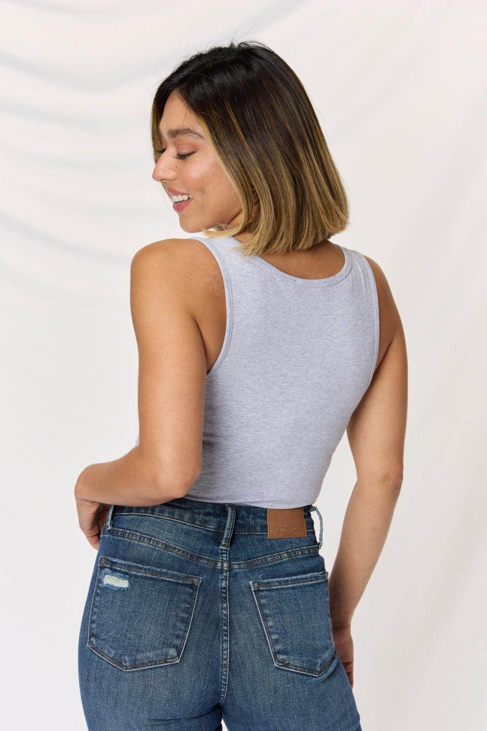 Zenana Square Neck Wide Strap Cropped Cami Top for Summer