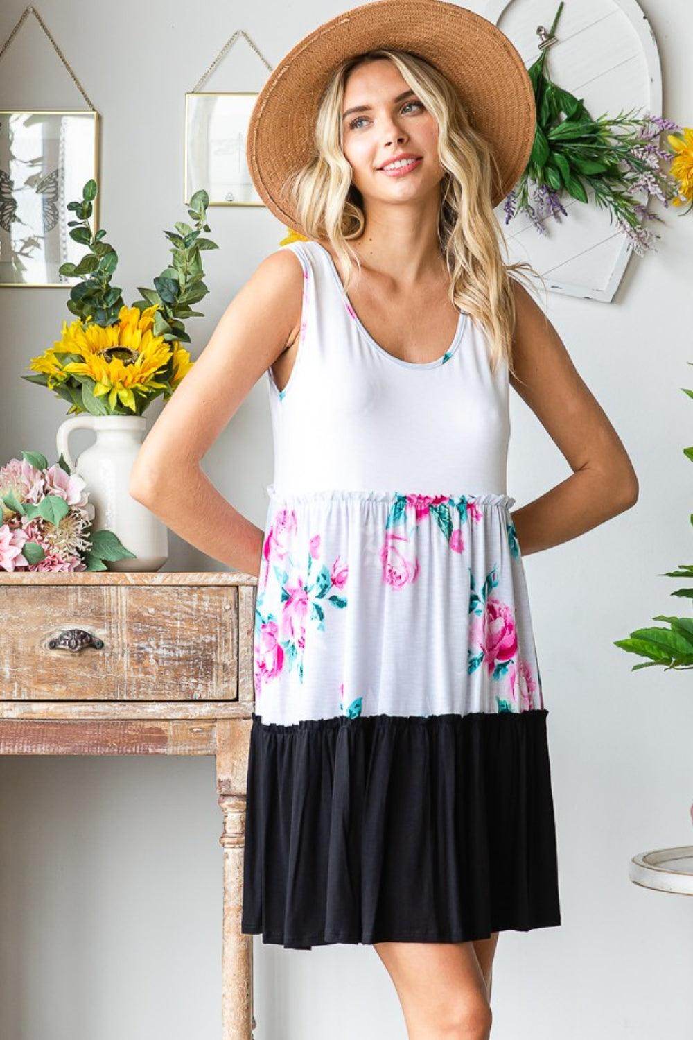 Heimish Full Size Scoop Neck Frill Tiered Dress Online