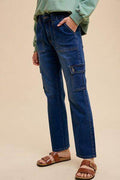 Annie Wear Straight Leg Jeans with Cargo Pockets Style