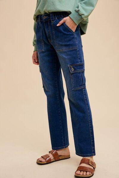 Annie Wear Straight Leg Jeans with Cargo Pockets Style