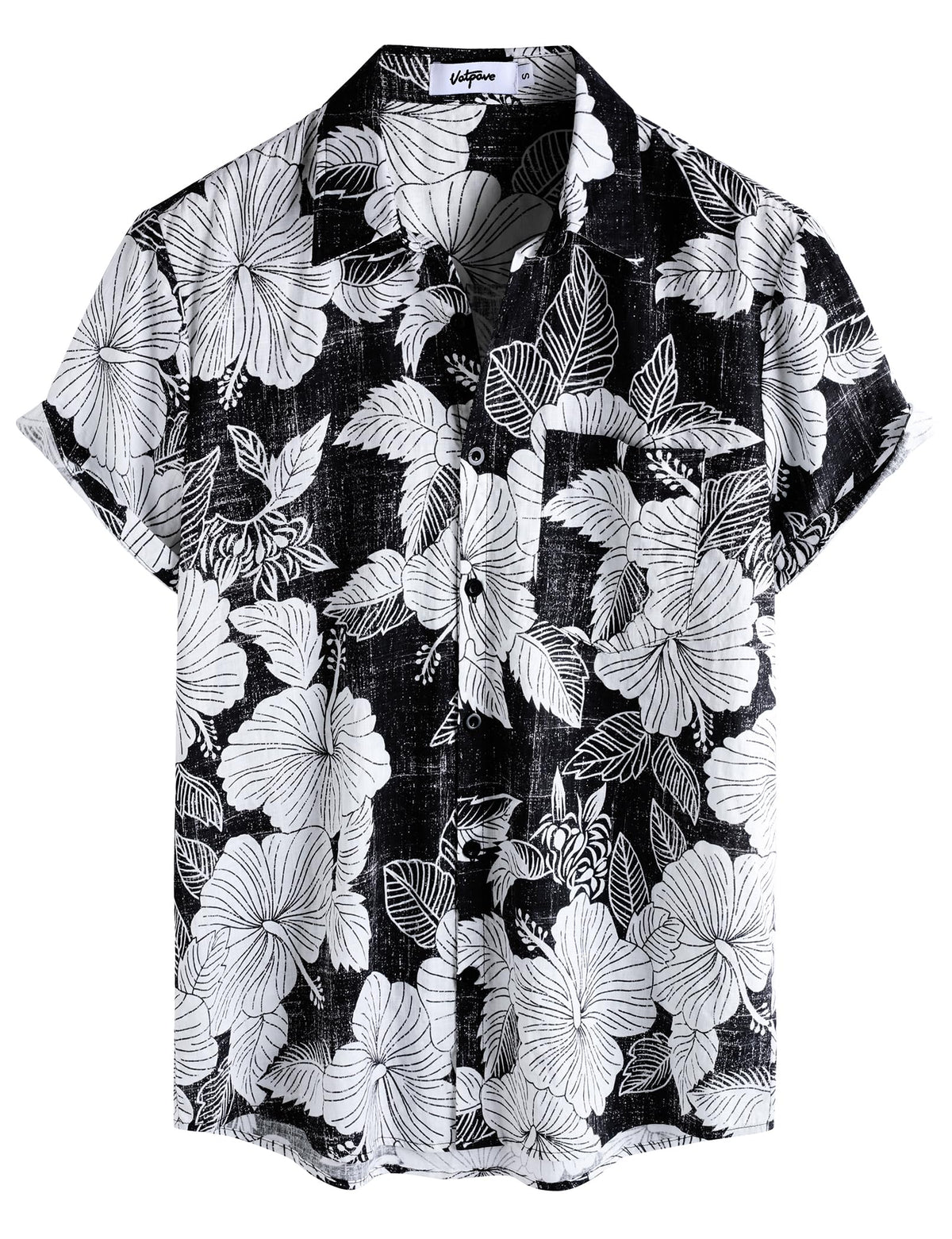 VATPAVE Mens Hawaiian Shirts Casual Summer Short Sleeve Button Down Shirts | Beach, Floral, Front Pocket, Cotton, Tropical, Vacation, Vintage, Printed, Cruise, Collared, Aloha, Party, Reverse Fabric