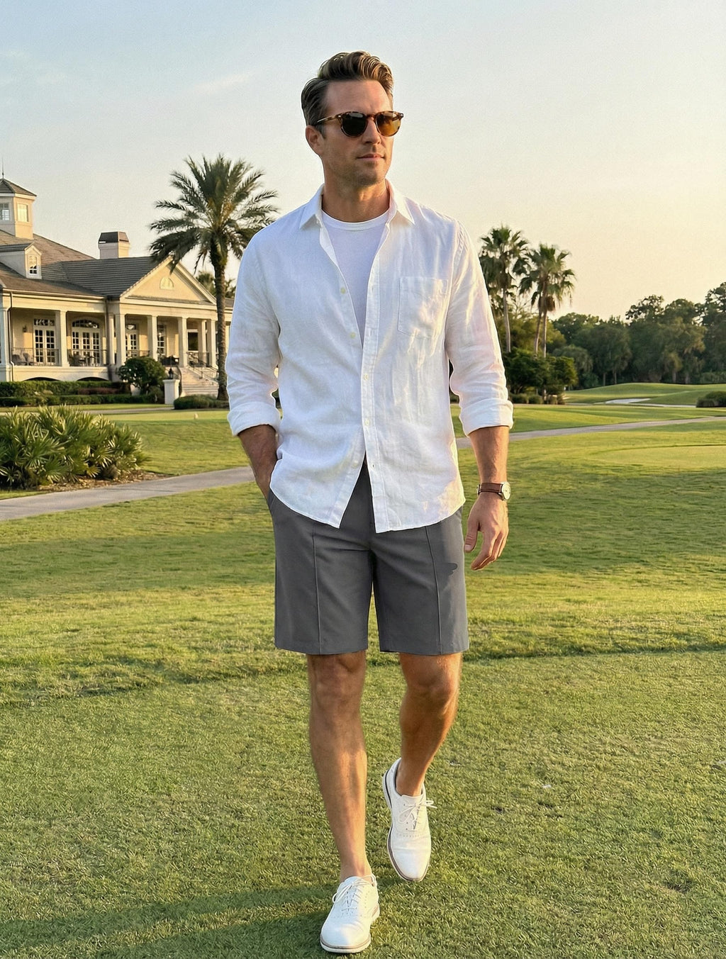 Men's Classic Fit 9" Golf Shorts Casual Summer Outfits | All Day Comfy, Stretch, Elastic Waist, Lightweight, Quick Dry Dress Travel Clothing